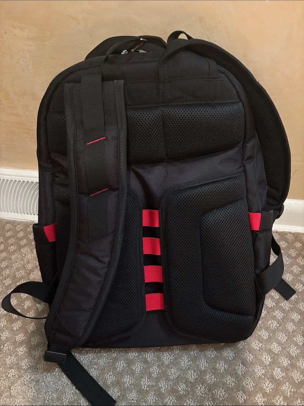 Samsonite Black and Red Travel Backpack